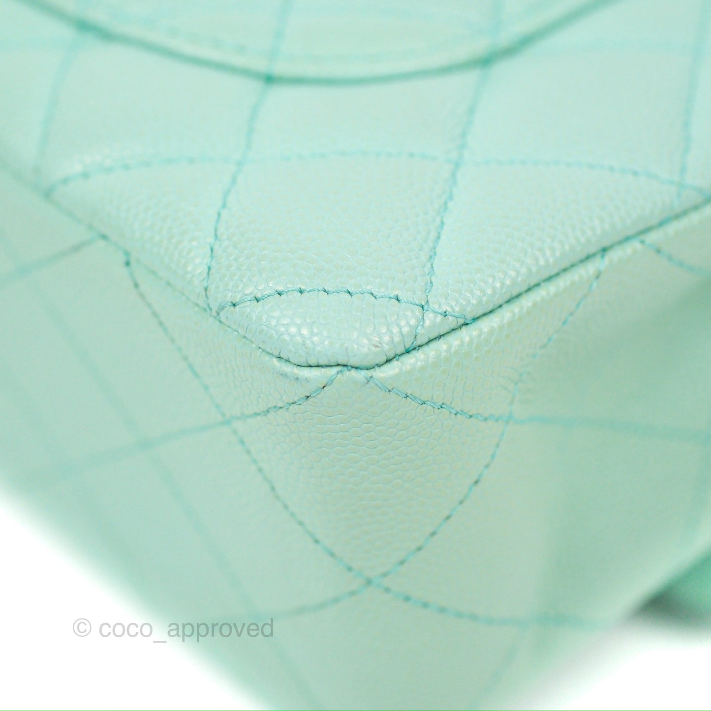 Chanel Small Classic Quilted Flap Tiffany Blue Caviar Gold Hardware 20C