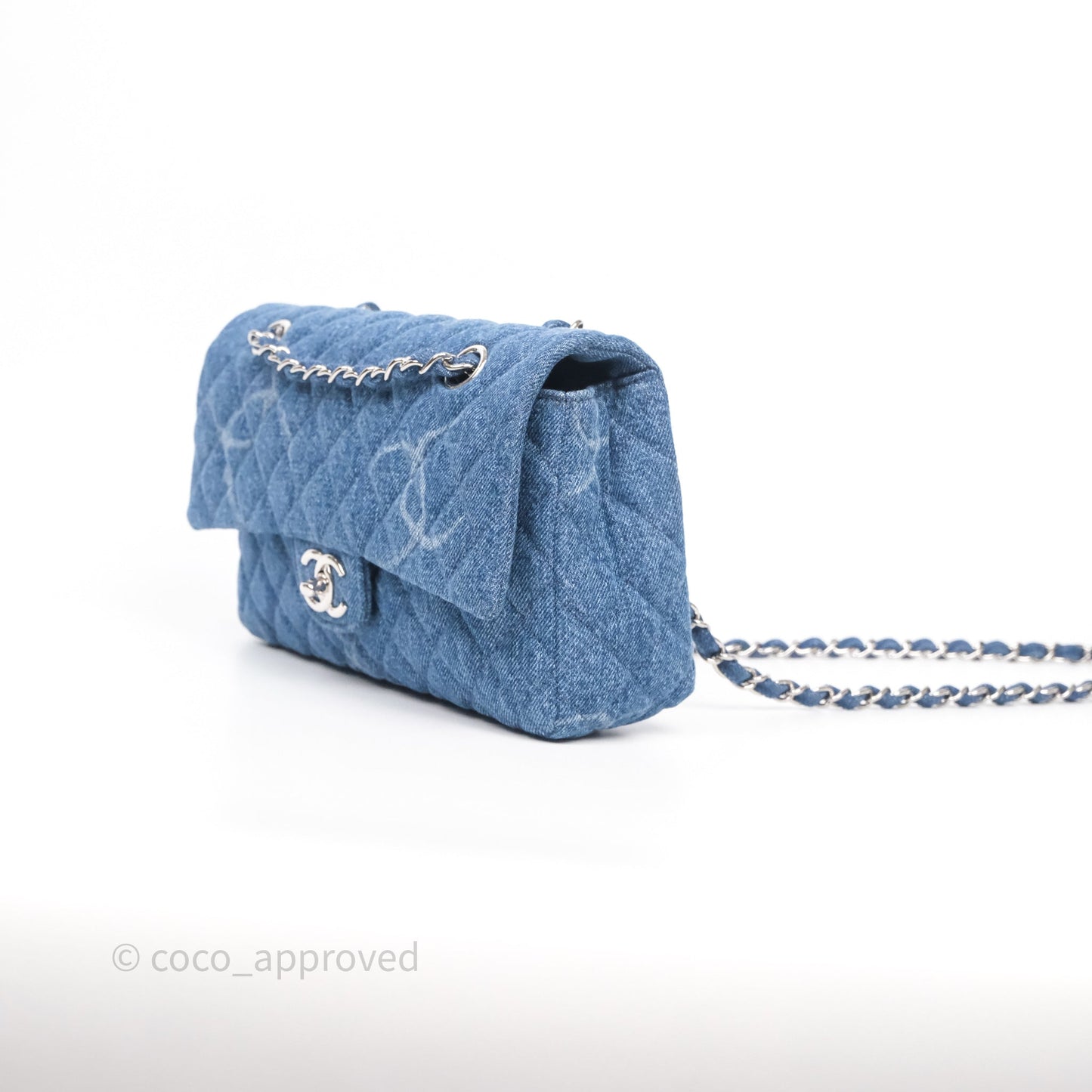 Chanel CC Denim Single Flap Bag Silver Hardware