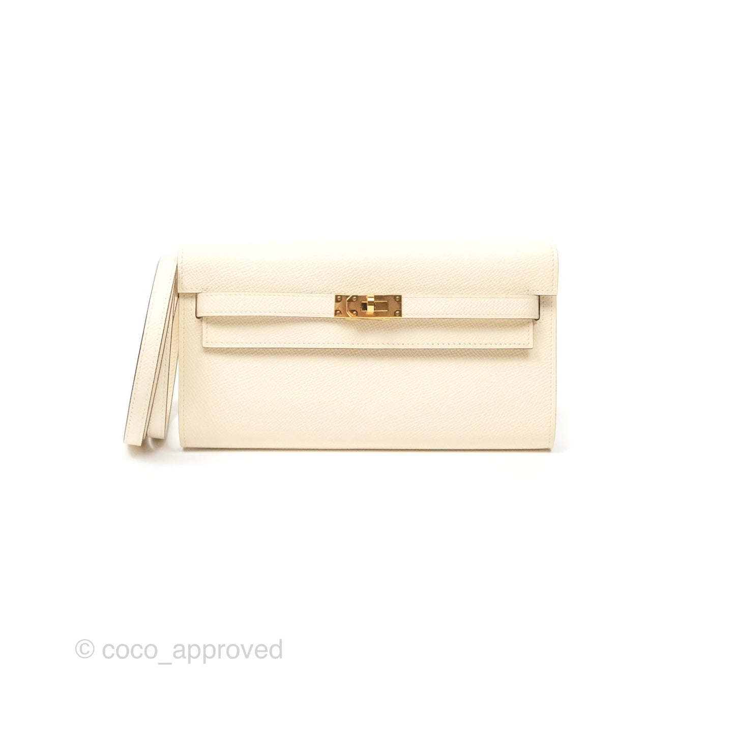 Hermès Kelly To Go Wallet Epsom Nata I2/ Jaune Poussin Gold Hardware