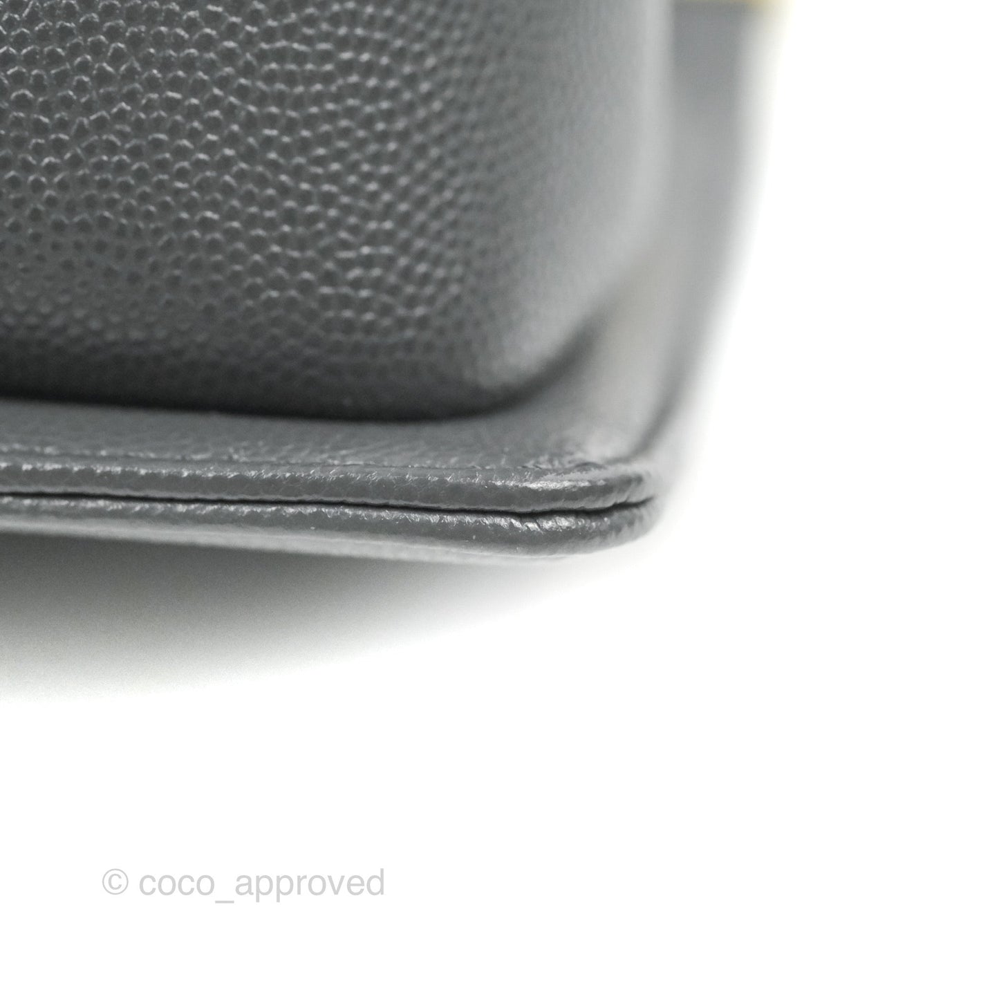 Chanel Chevron Medium Boy Dark Grey Caviar Aged Gold Hardware