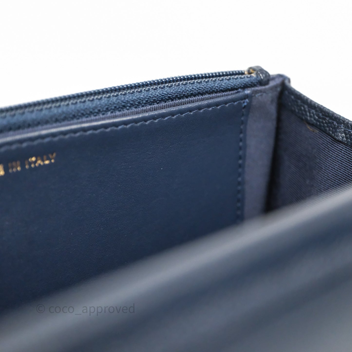 Chanel Classic Wallet On Chain WOC Quilted Navy Caviar Gold Hardware