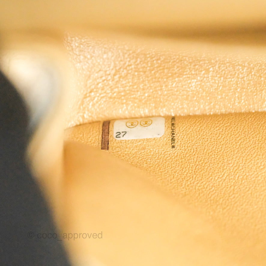 Chanel Classic Small S/M Flap Iridescent Beige Caviar Gold Hardware 19S