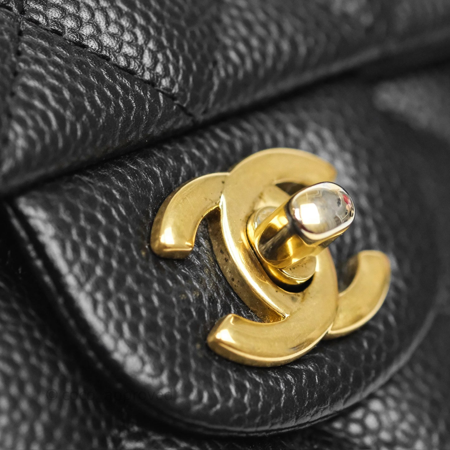 Chanel Mini Rectangular Quilted Black Caviar Aged Gold Hardware