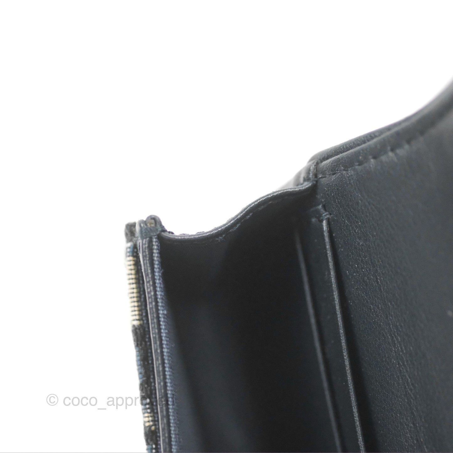 Christian Dior Saddle Flap Card Holder Blue Dior Oblique Jacquard