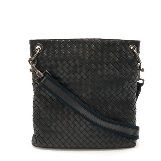 Luxury Bottega Veneta Intrecciato  Navy Leather Shoulder Bag ()