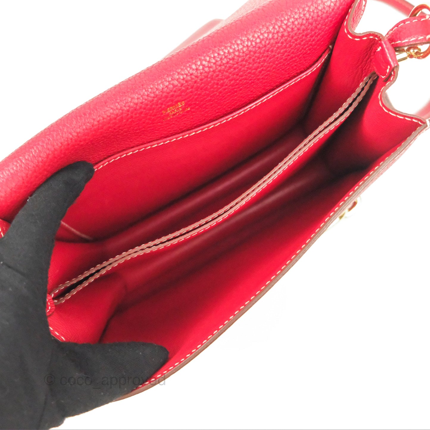 Hermès Roulis 23 Red Clemence Gold Hardware