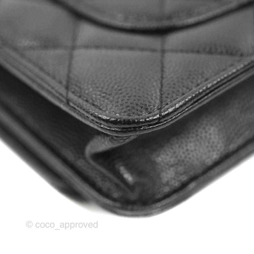 Chanel Quilted So Black Wallet on Chain WOC Caviar Incognito Hardware