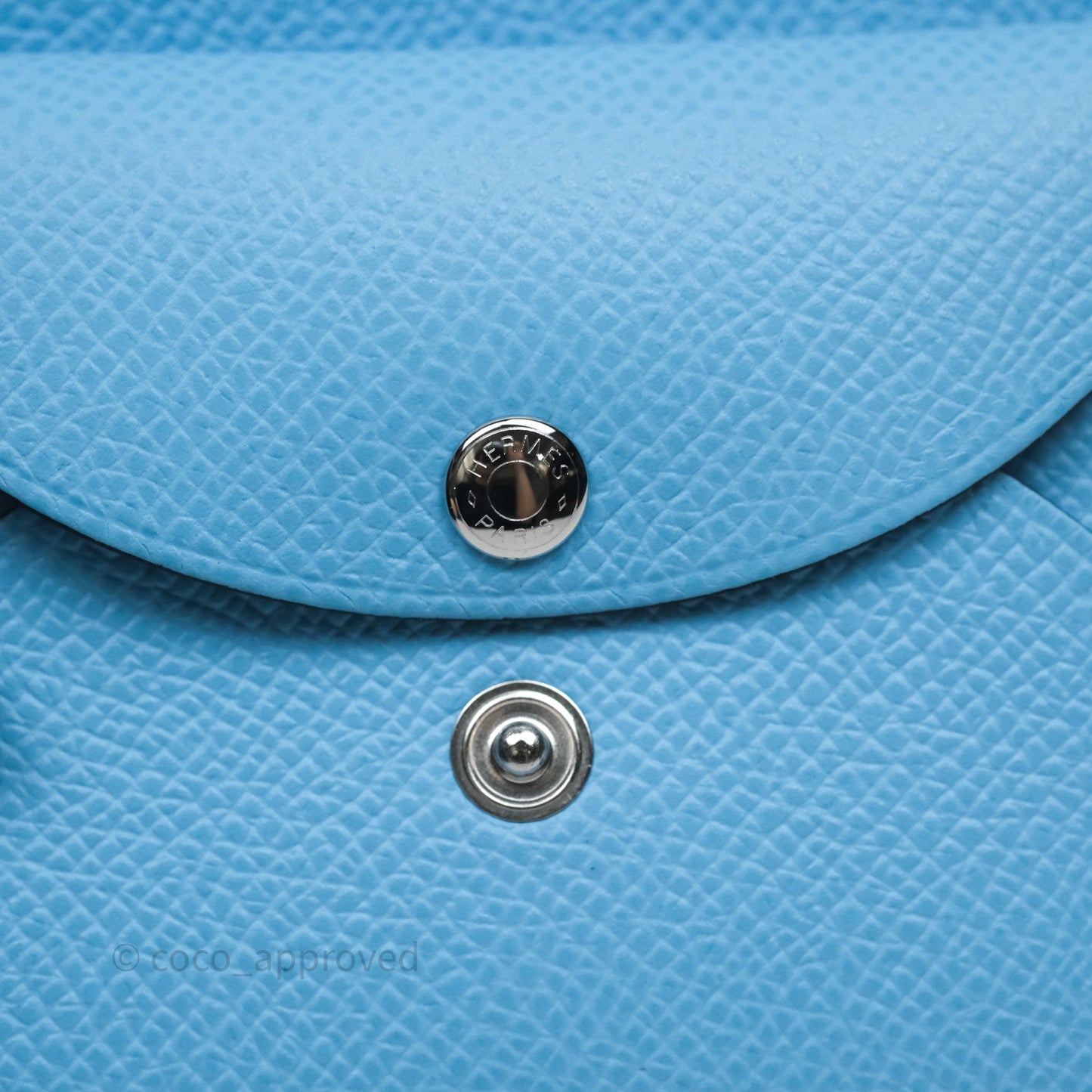 Hermès Calvi Duo Compact Card Holder Celeste 7N Epsom