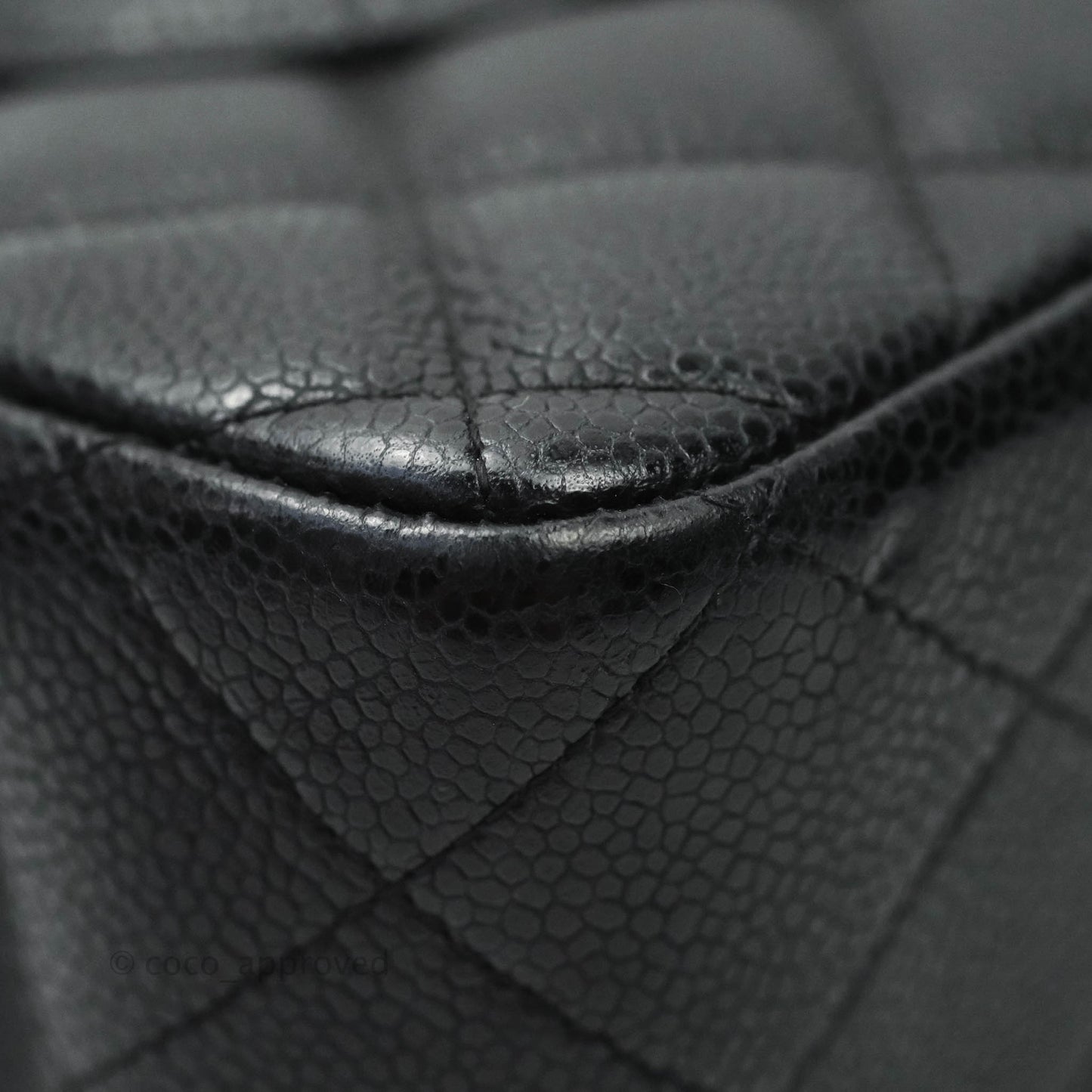 Chanel Quilted Jumbo Double Flap Black Caviar Silver Hardware⁣⁣