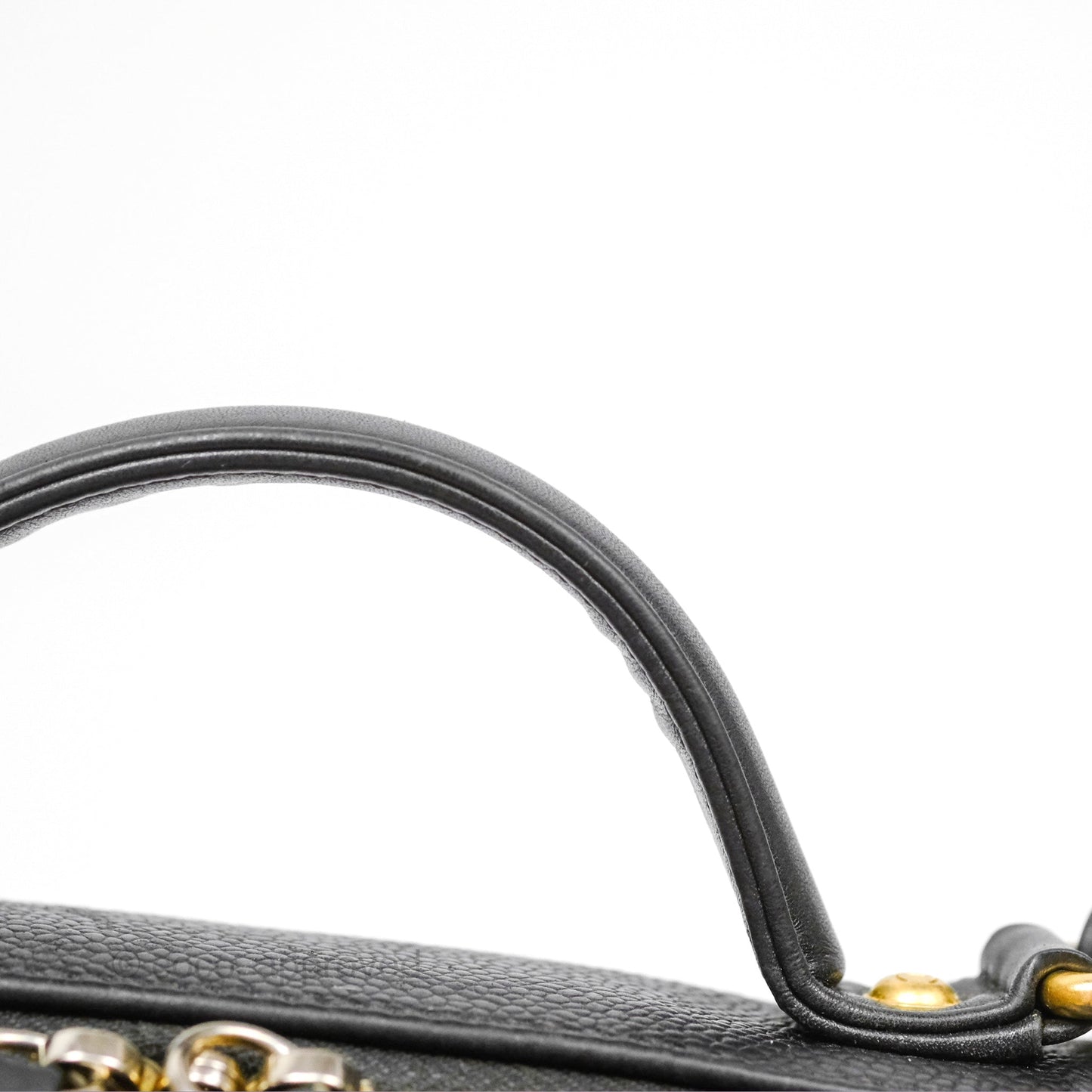 Chanel Quilted Medium CC Filigree Vanity Case Black Caviar Gold Hardware