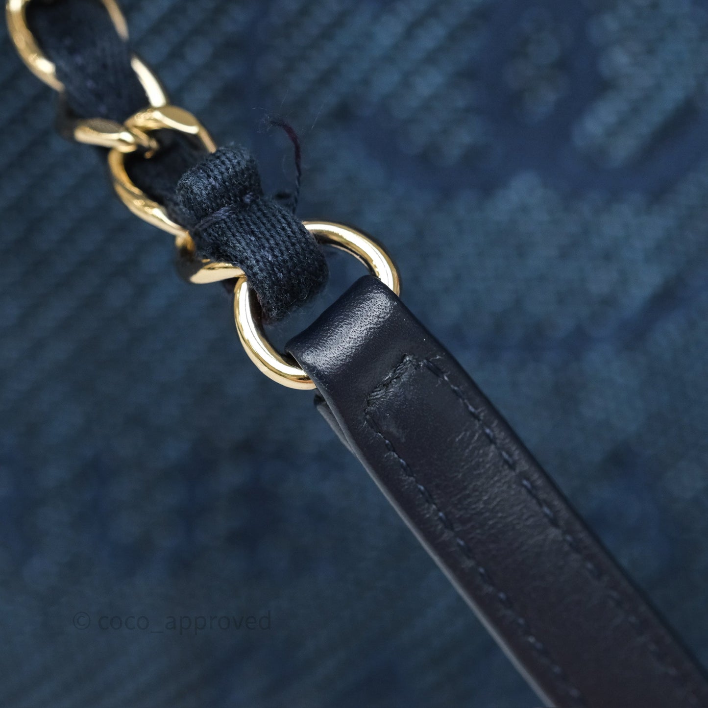 Chanel Medium Deauville Tote Navy Raffia Gold Hardware