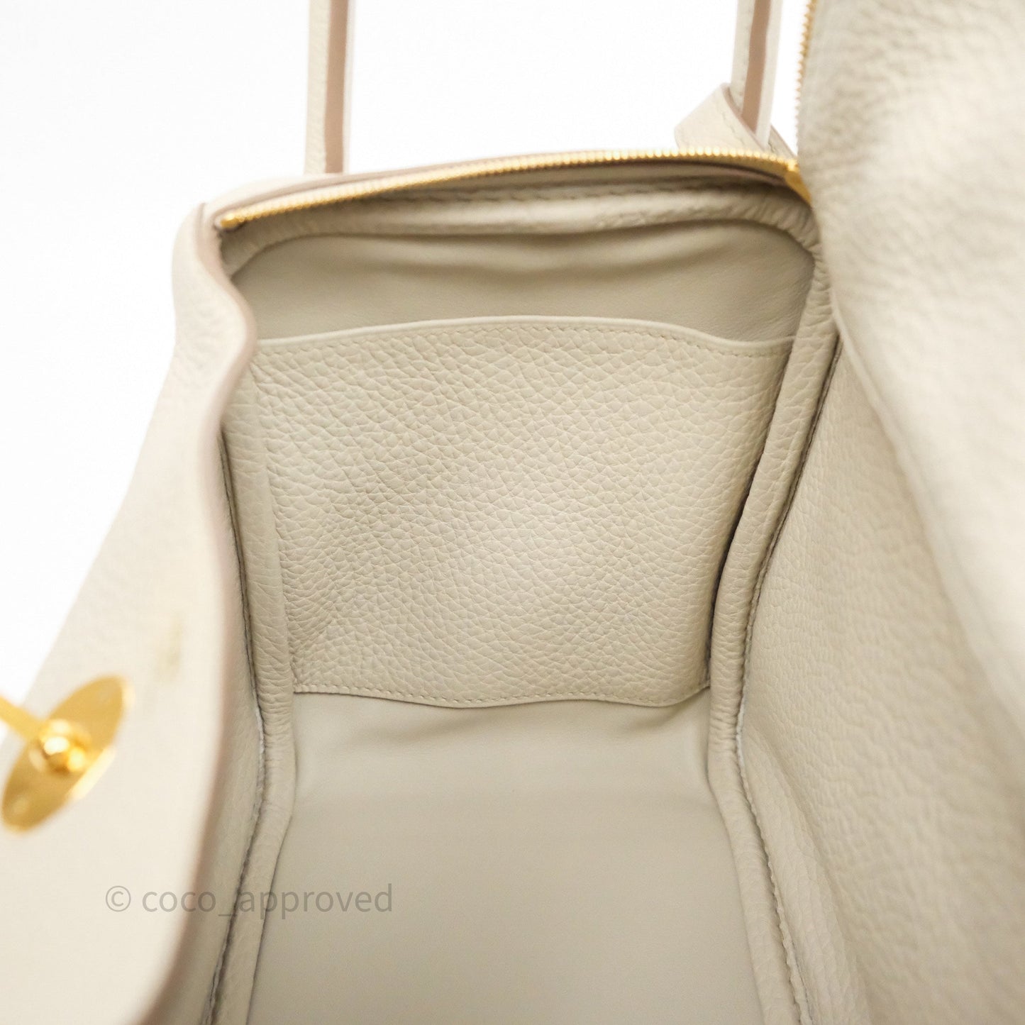 Hermès Lindy 26 Beton 8L Clemence Gold Hardware