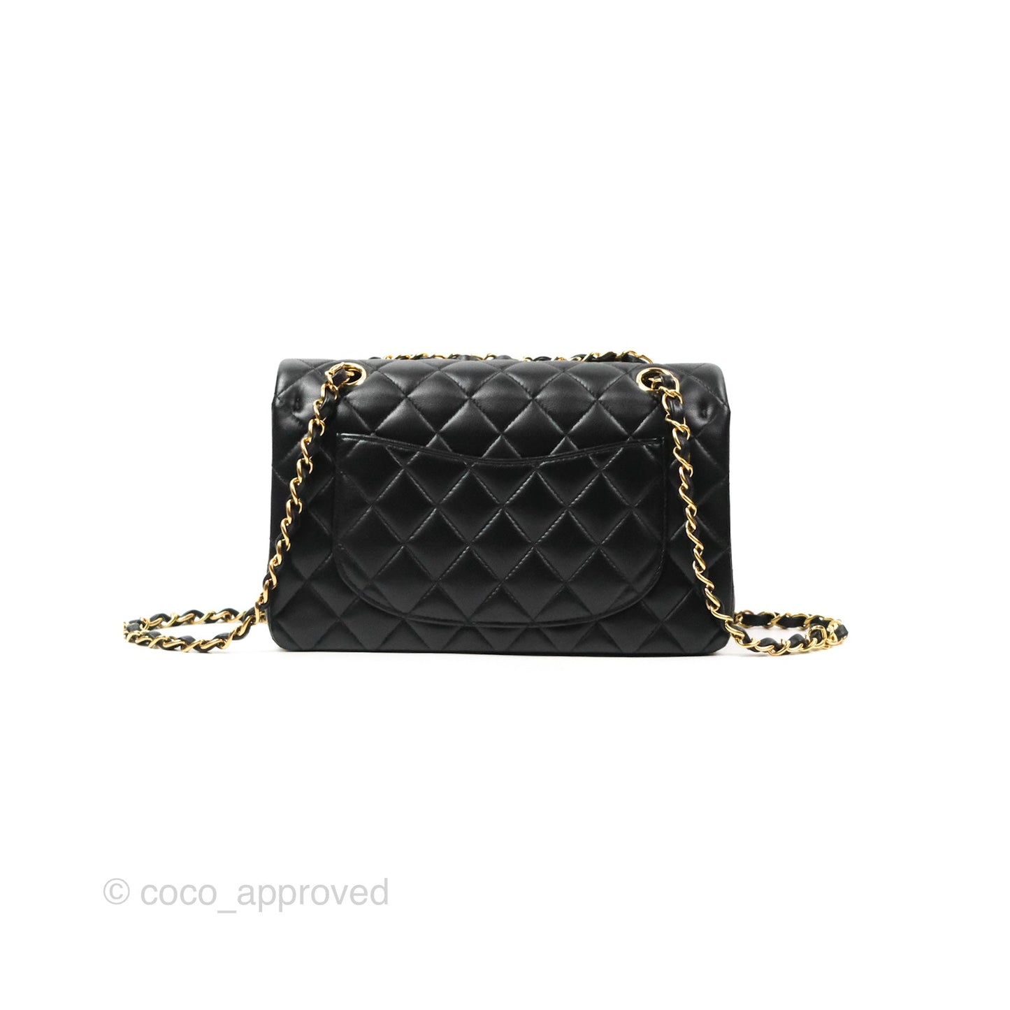 Chanel Small Classic Quilted Flap Black Lambskin Gold Hardware