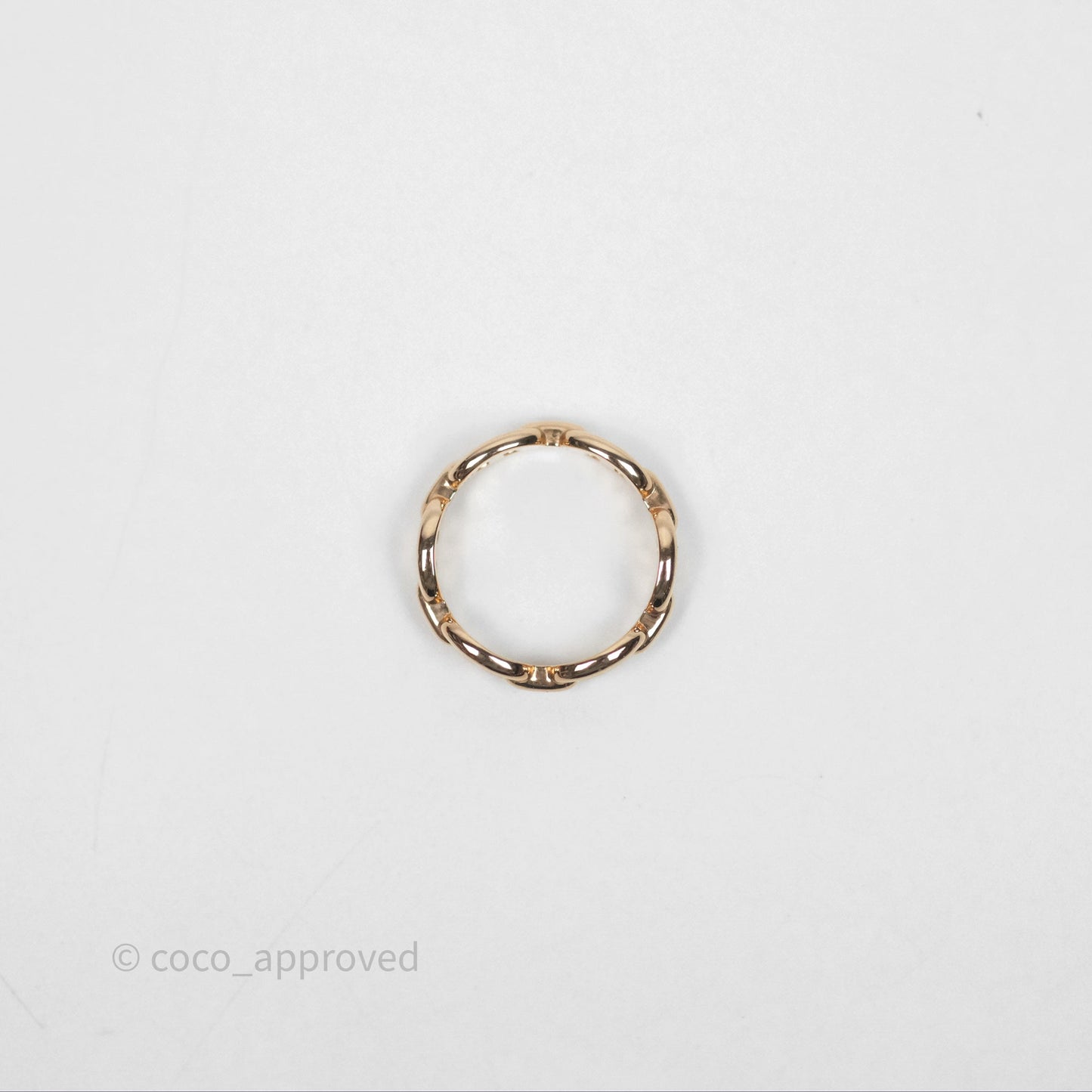 Hermès Chaine d'Ancre Enchainee Band Ring PM Rose Gold Size 50