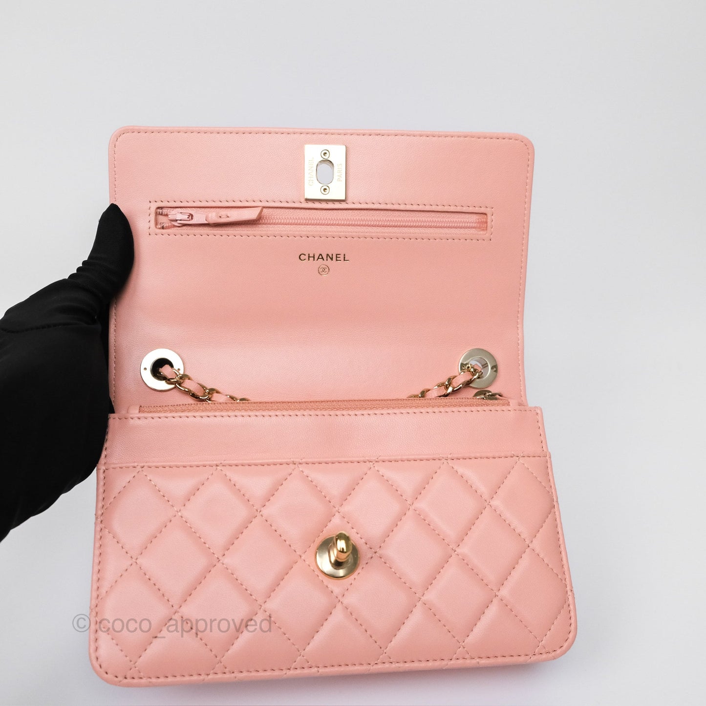 Chanel Trendy CC WOC Quilted Salmon Pink Lambskin Gold Hardware