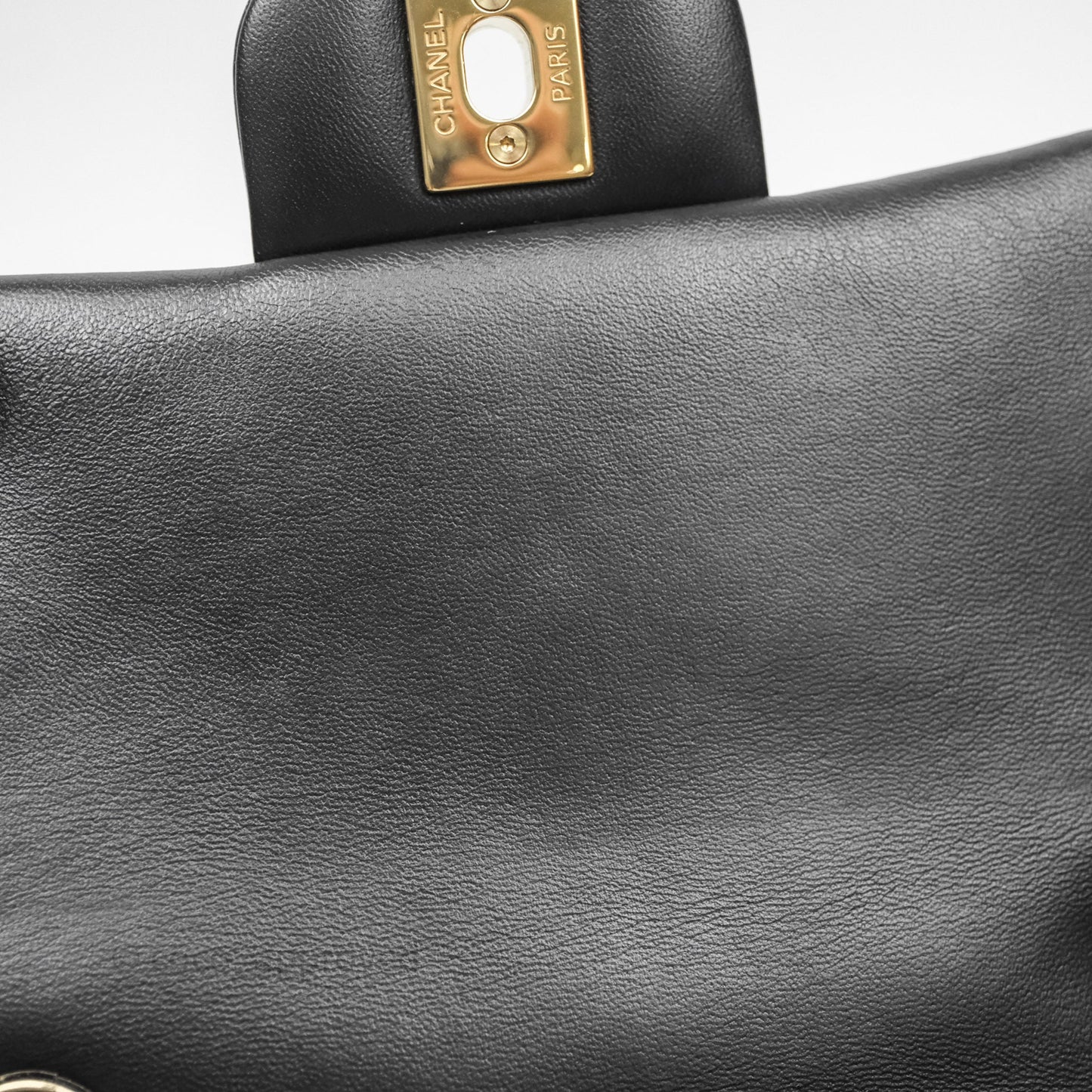 Chanel Mini Square Quilted Black Lambskin Gold Hardware