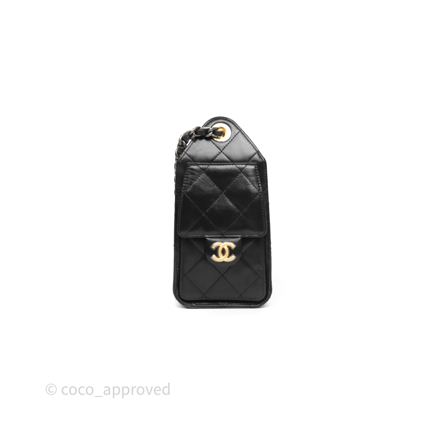 Chanel 25 Mini Black Shiny Crumpled Calfskin Mixed Hardware