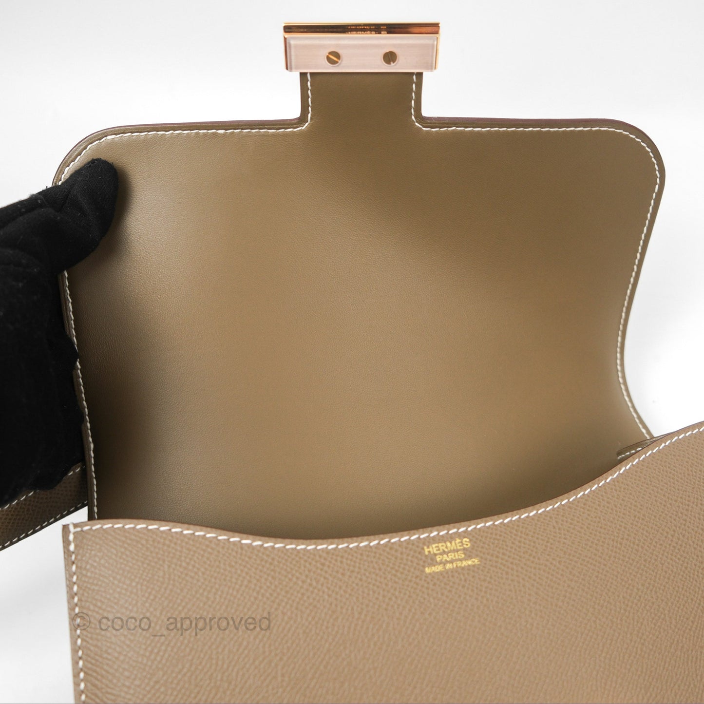 Hermès Constance 24 Mirror Etoupe 18 Epsom Rose Gold Hardware