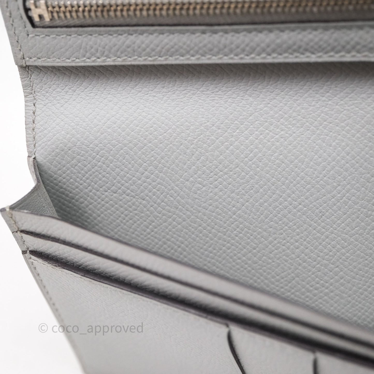 Hermès Bearn Long Wallet Gris Epsom Palladium Hardware