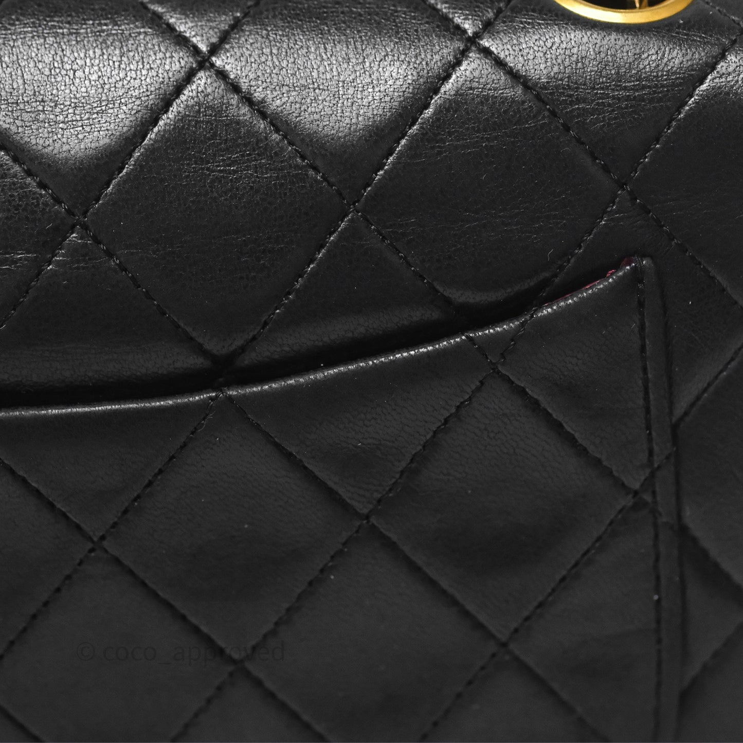 Chanel Vintage Mini Square Black Lambskin 24K Gold Hardware