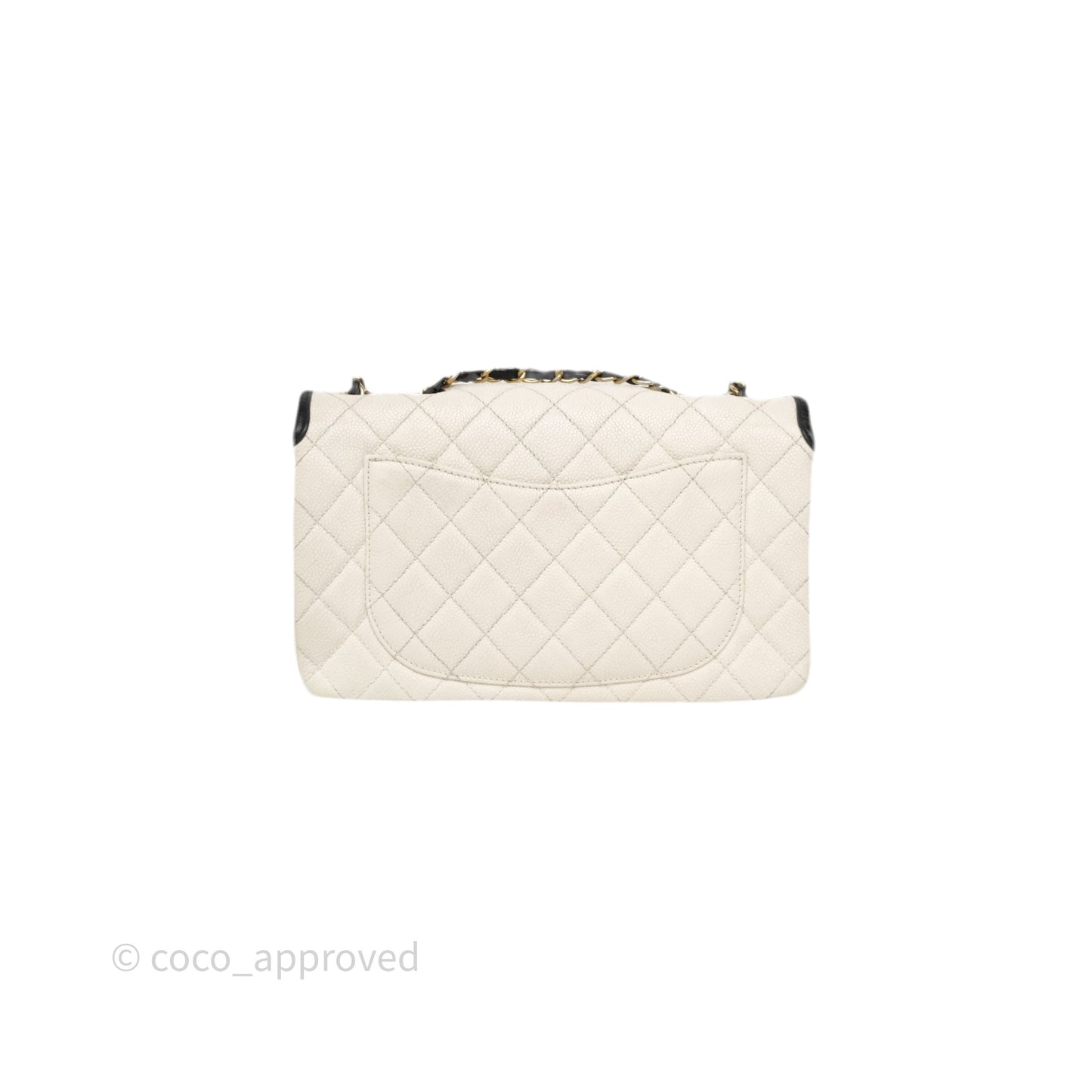 Chanel Quilted Medium CC Filigree Flap White/ Black Caviar