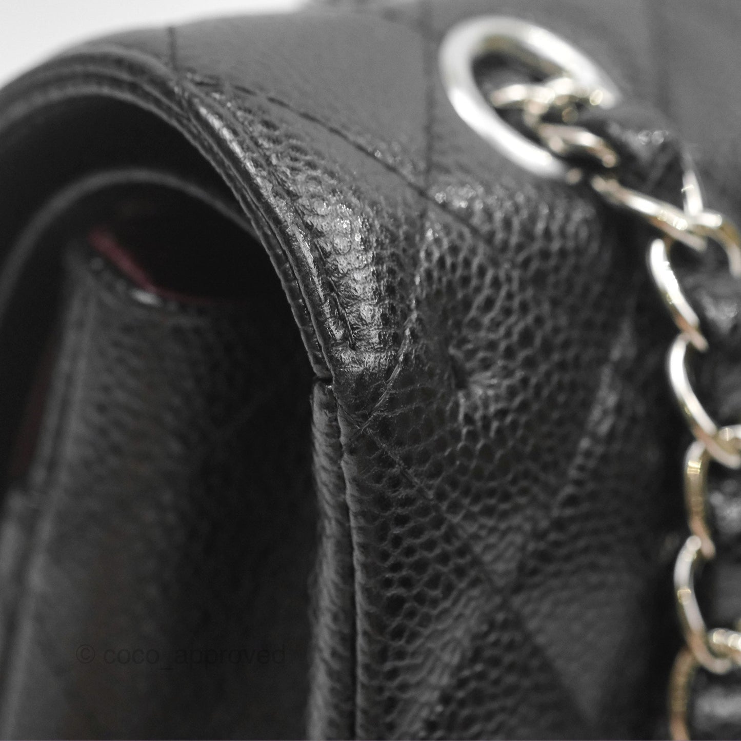 Chanel Classic M/L Medium Flap Quilted Black Caviar Silver Hardware