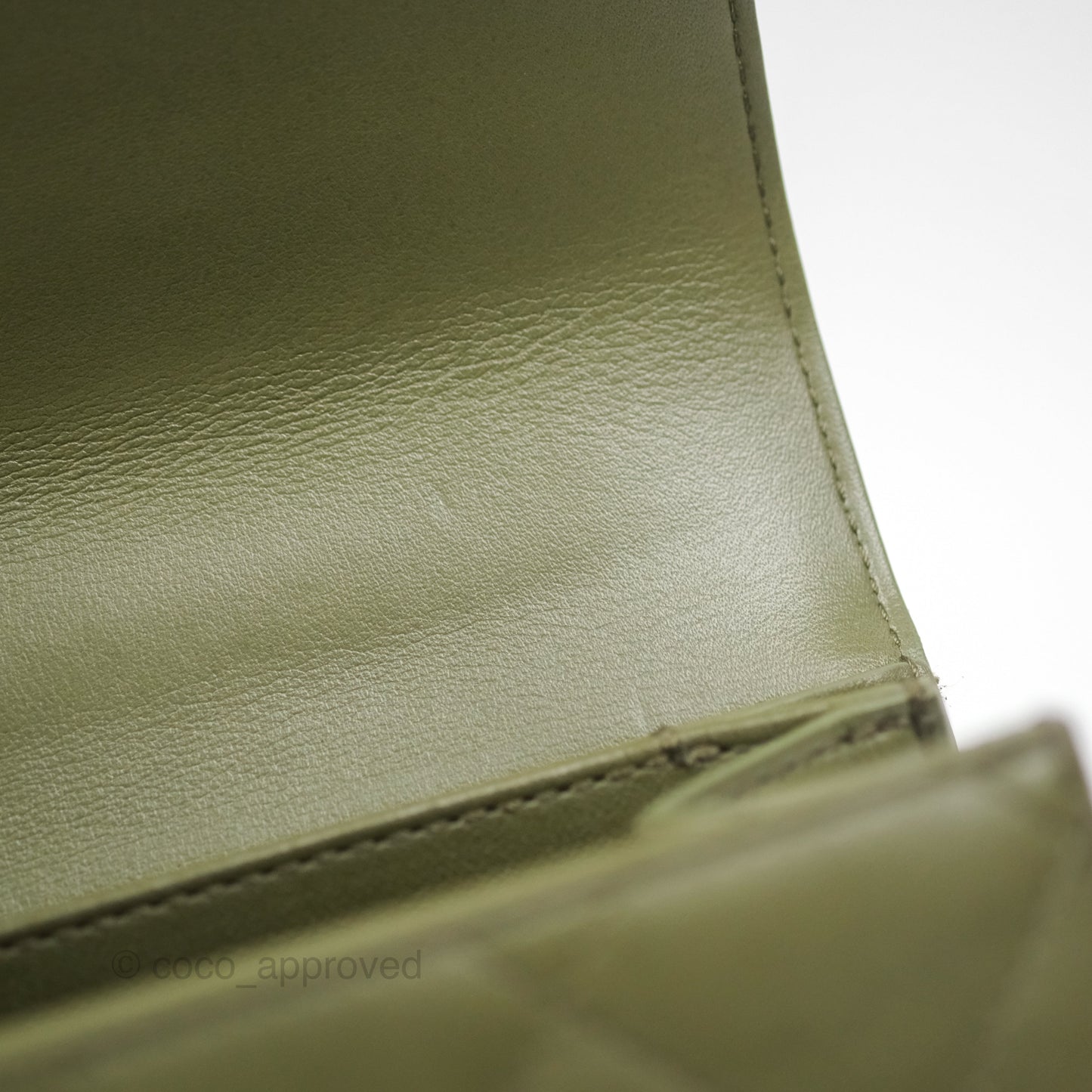 Chanel Small Coco Lady Quilted Flap Bag With Top Handle Olive Green Calfskin Gold Hardware