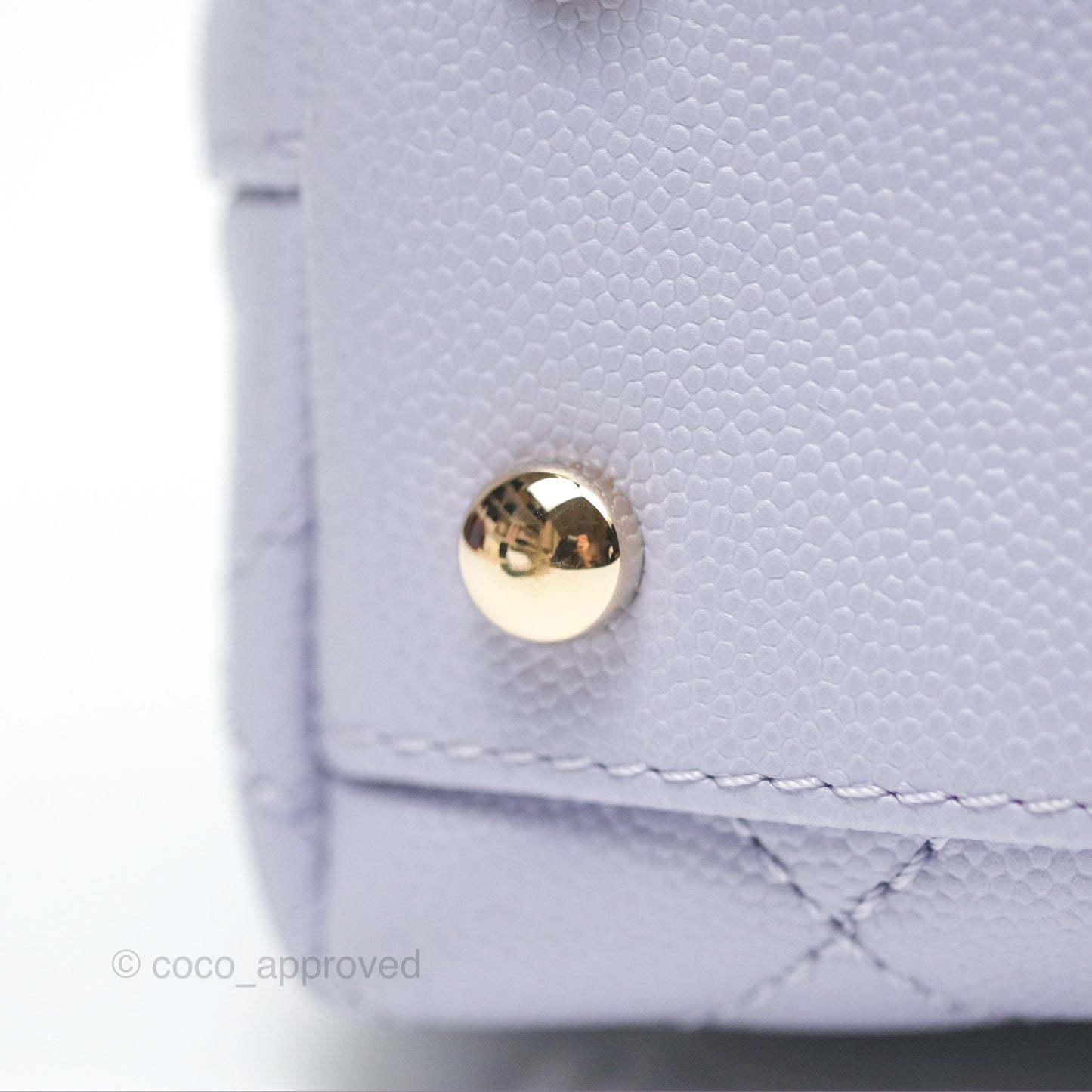 Chanel Small Coco Handle Quilted Lilac Caviar Gold Hardware
