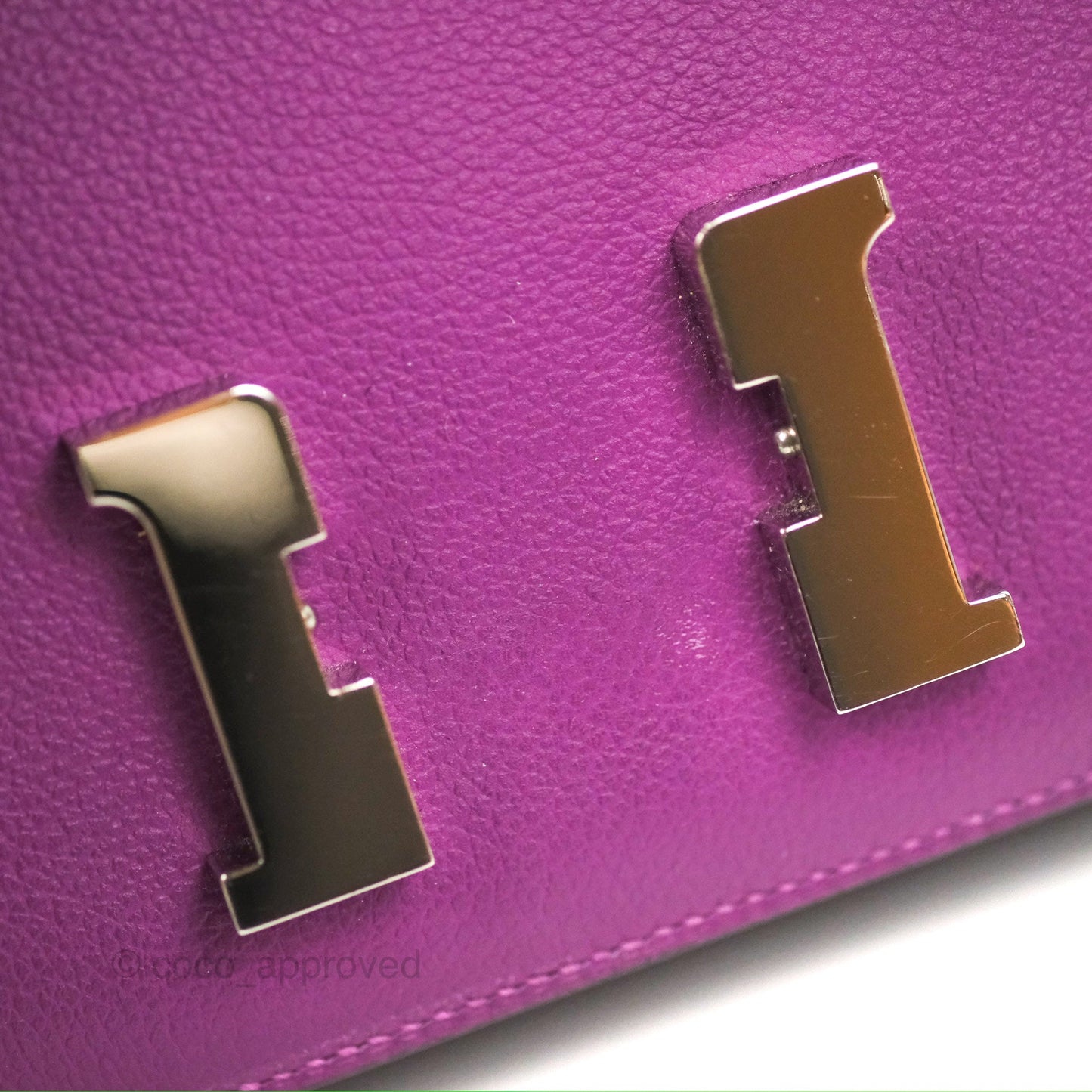 Hermès Constance Mini 18cm Anemone Evercolor Palladium Hardware