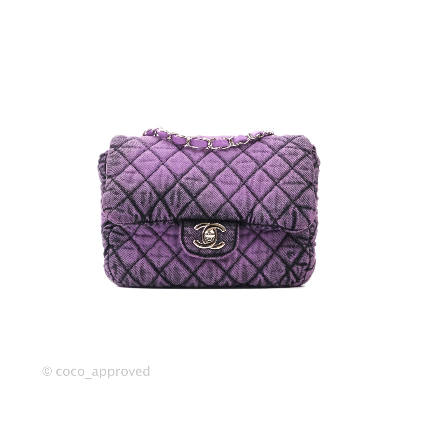 Chanel Denimpression Quilted Small Flap Purple Black