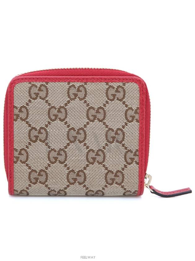 Luxury Gucci Trending 2025 Supreme Red Zipper GG Canvas Half Wallet 346056