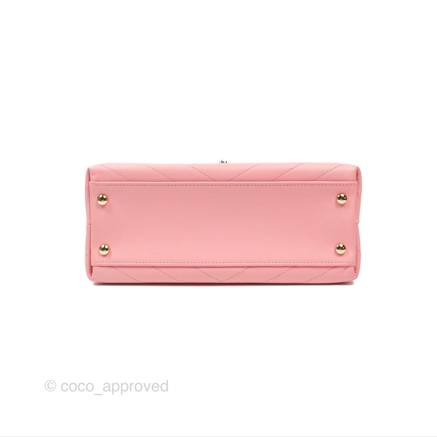 Chanel Small Chevron Chic Top Handle Flap Pink Grained Calfskin Gold Hardware