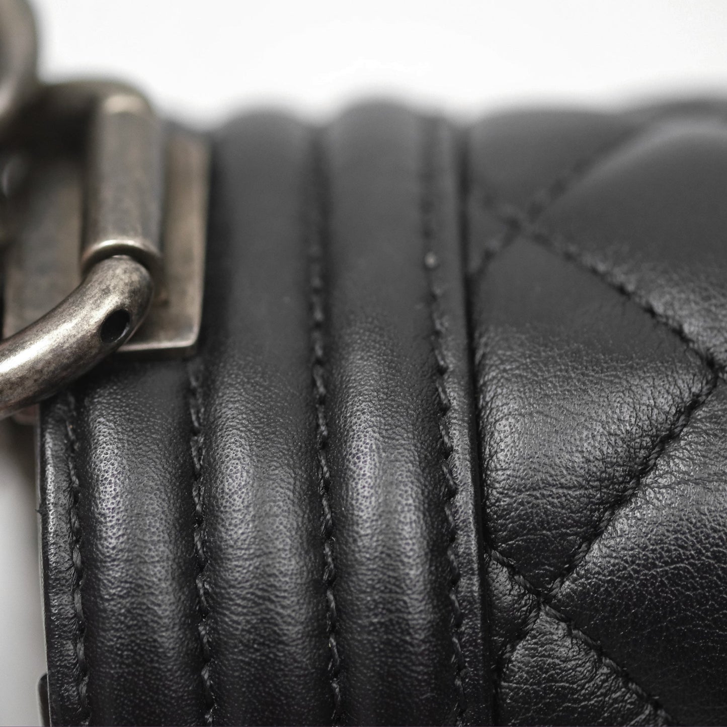 Chanel Small Boy Black Calfskin Ruthenium Hardware