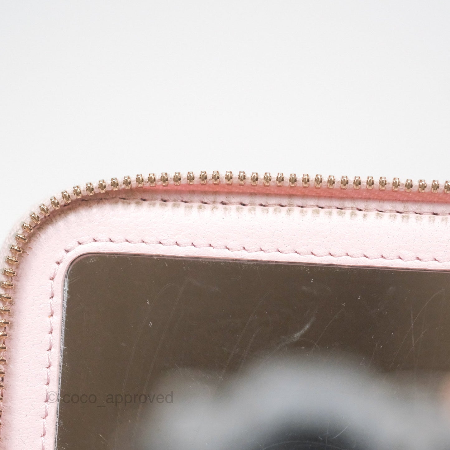 Chanel Vanity Rectangular Top Handle Light Pink Lambskin Gold Hardware