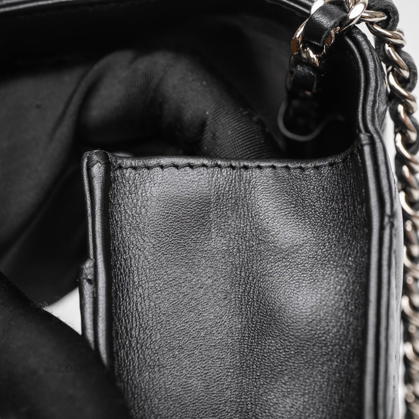 Chanel Cambon Line Wallet On Chain Black Lambskin Bag Silver Hardware