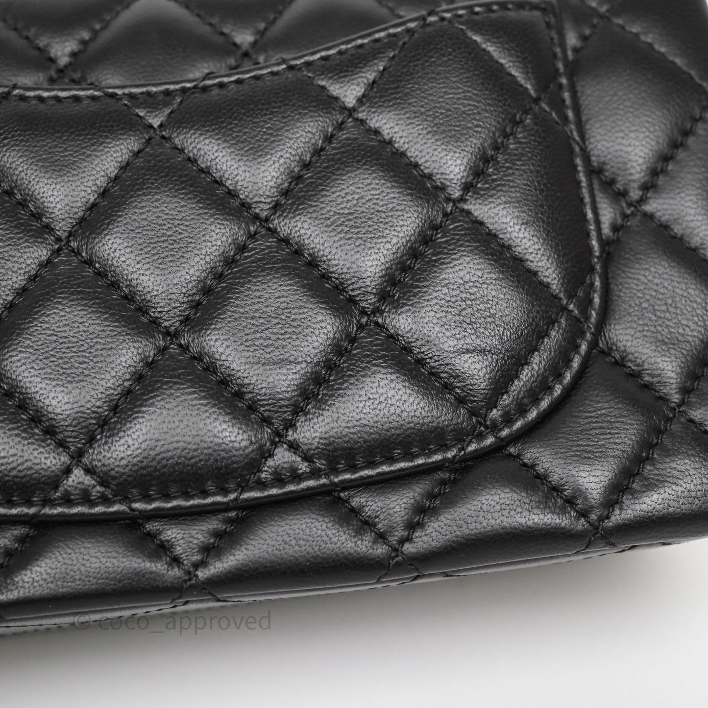Chanel Mini Rectangular Flap with Camellia Adjustable Chain Black Lambskin Aged Gold Hardware