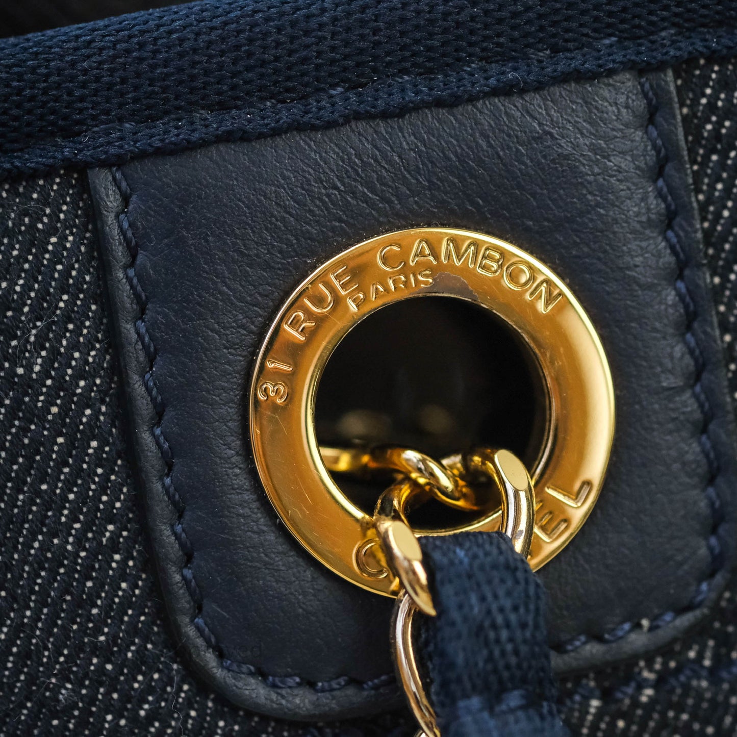 Chanel Denim Deauville Medium Tote Navy
