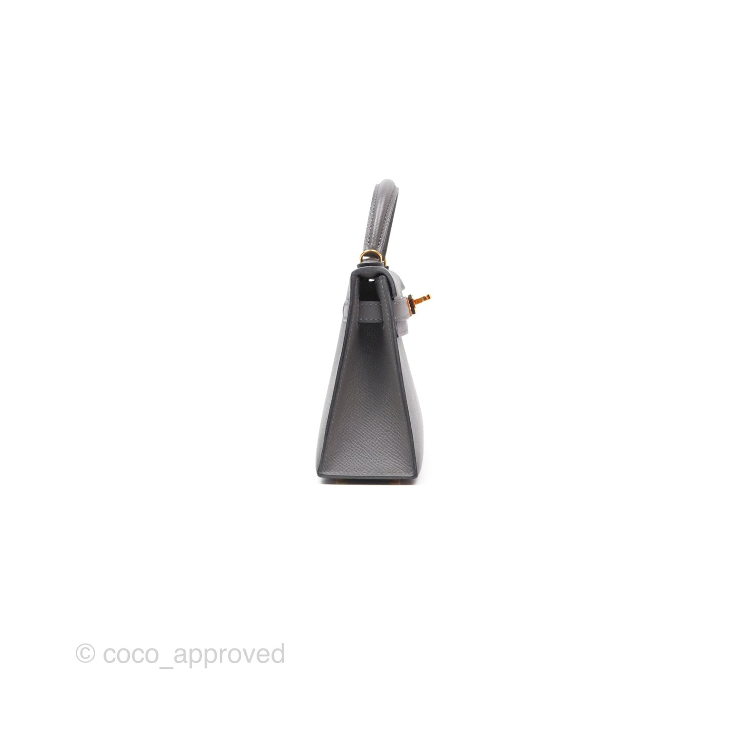Hermès Mini Kelly II Gris Meyer 0L Epsom Gold Hardware