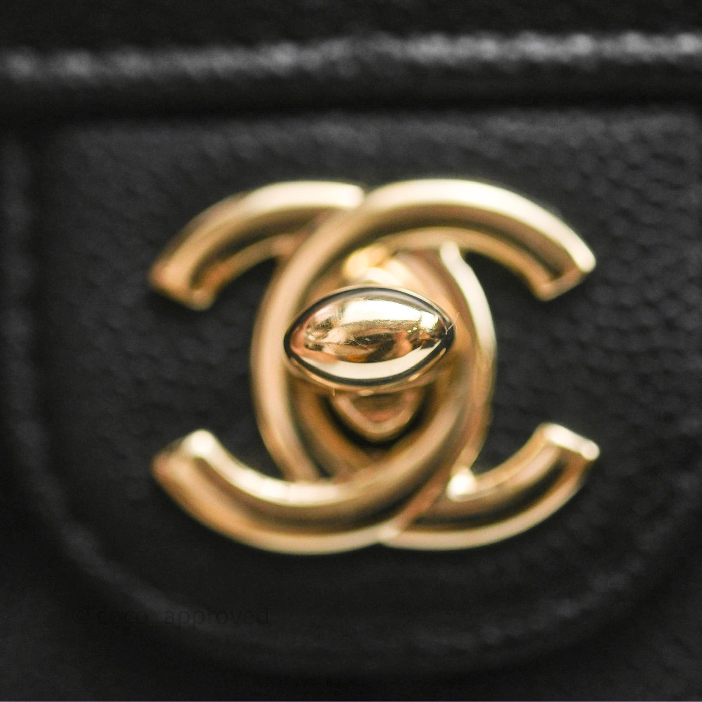 Chanel Classic Quilted Phone Holder Black Caviar Gold Hardware