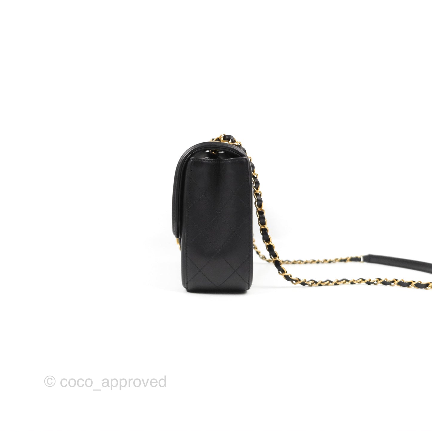Chanel Quilted Medium Elegant CC Flap Black Lambskin Gold Hardware