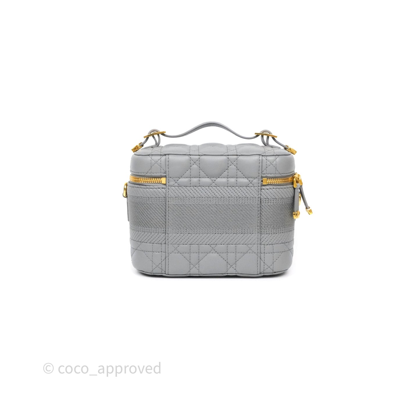 Christian Dior Small Diortravel Vanity Case Grey Lambskin Cannage