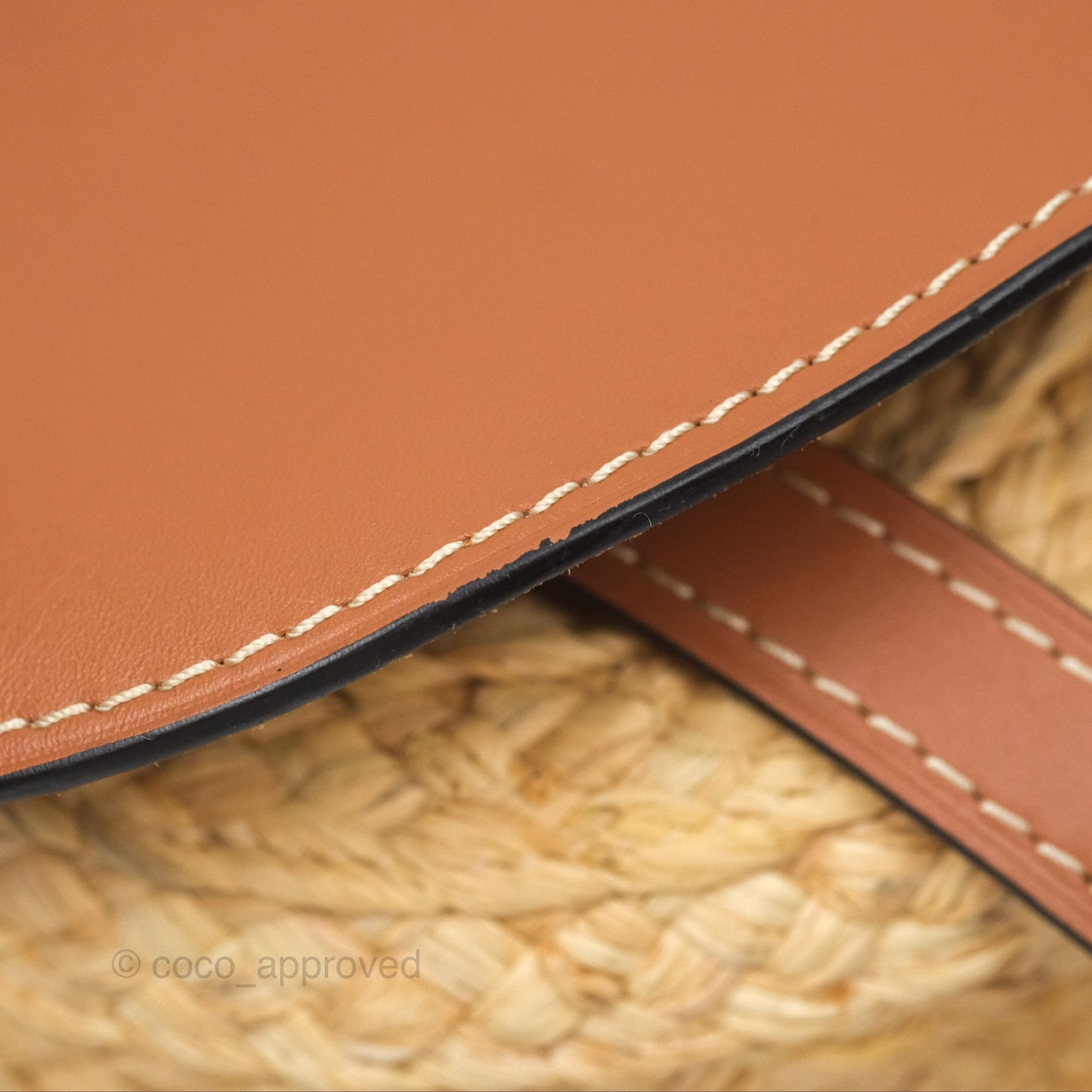 Loewe Small Raffia Gate Bag Smooth Calfskin in Tan