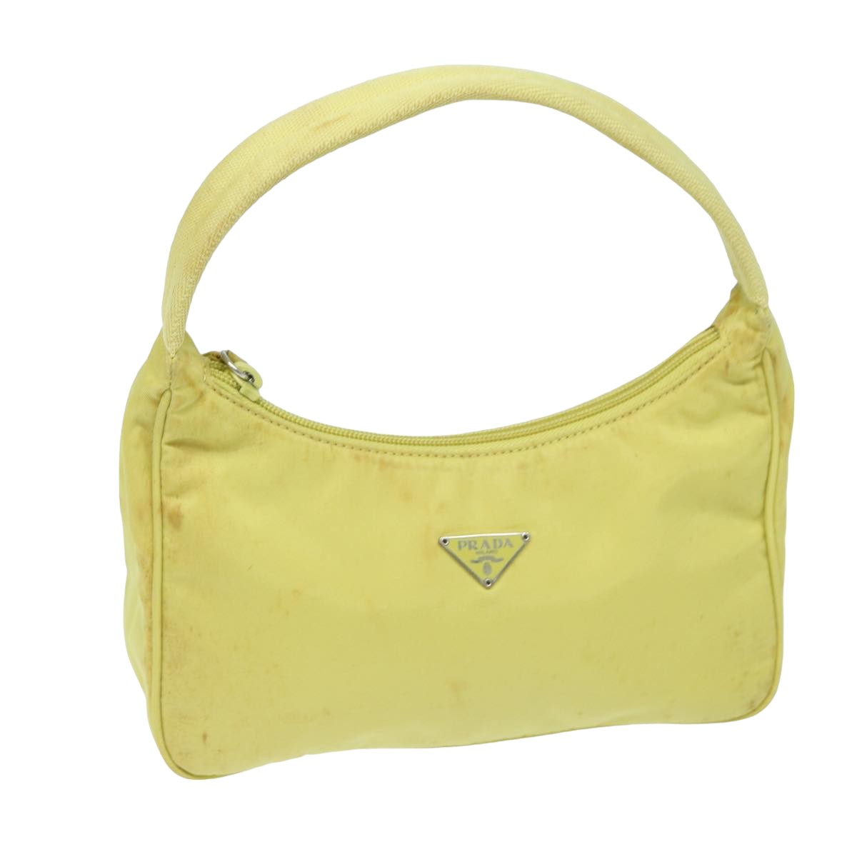 Luxury PradaAccessory Pouch Nylon Yellow Pink 79906