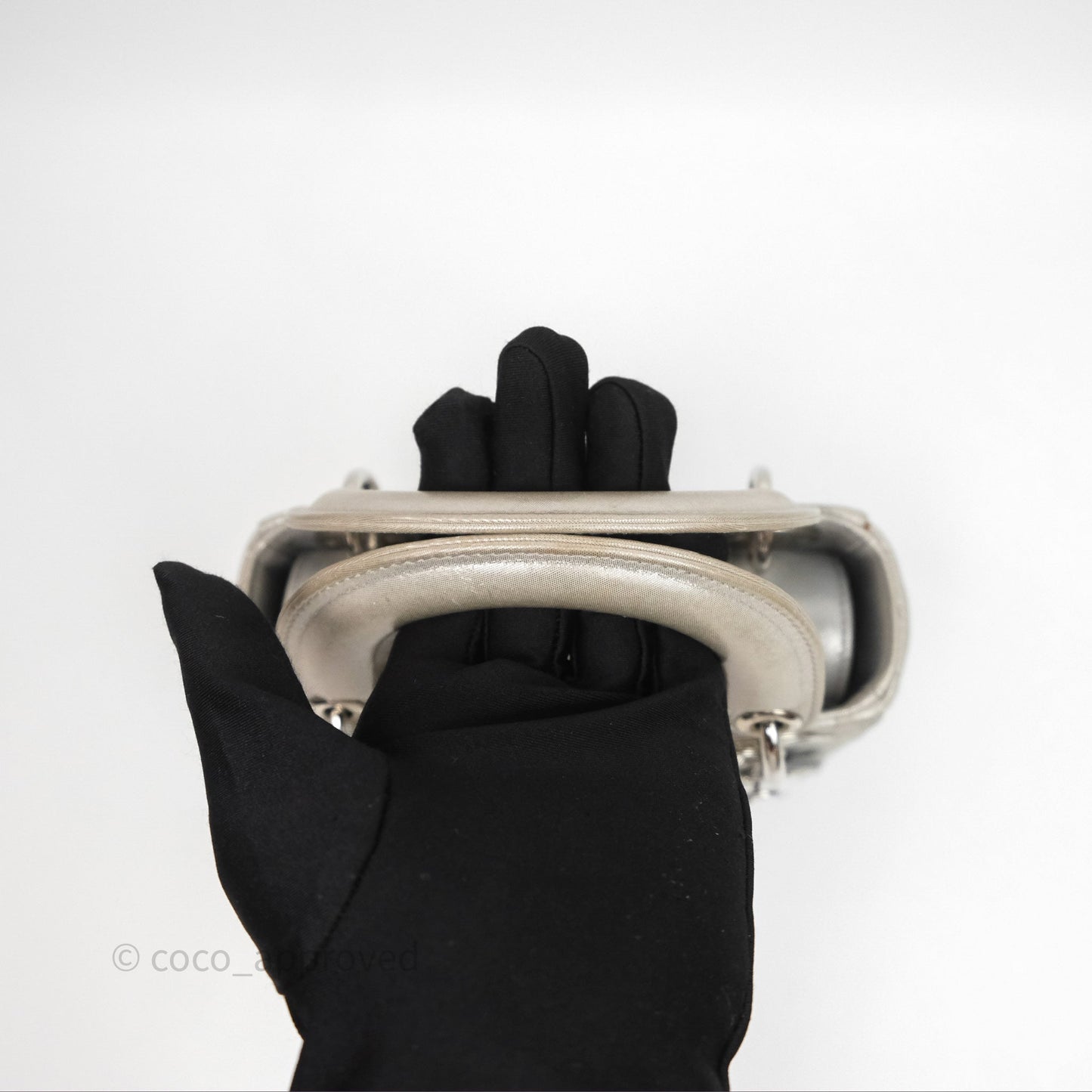 Christian Dior Calfskin Cannage Mini Lady Dior Grey