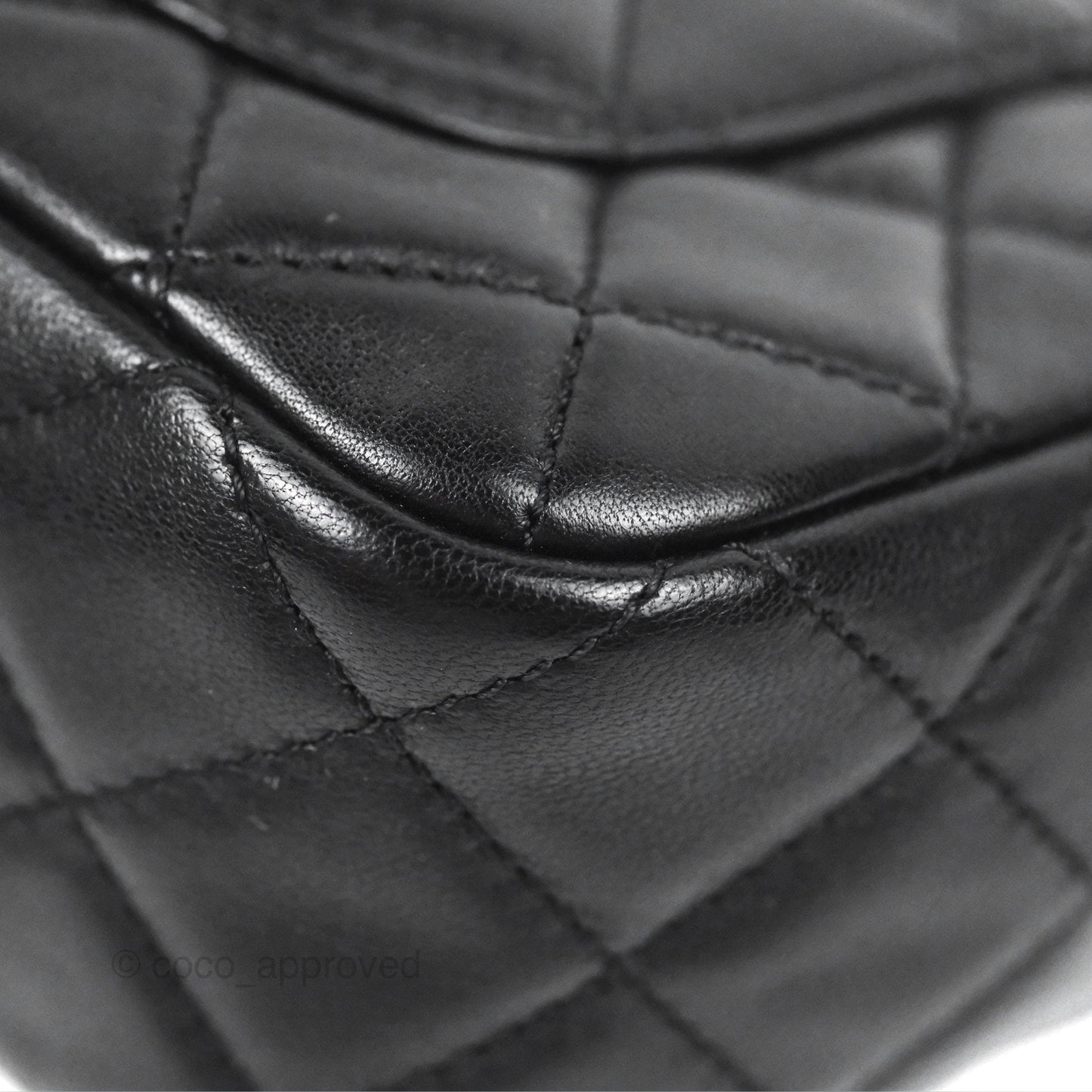 Chanel Mini Rectangular Pearl Crush Black Lambskin Aged Gold Hardware
