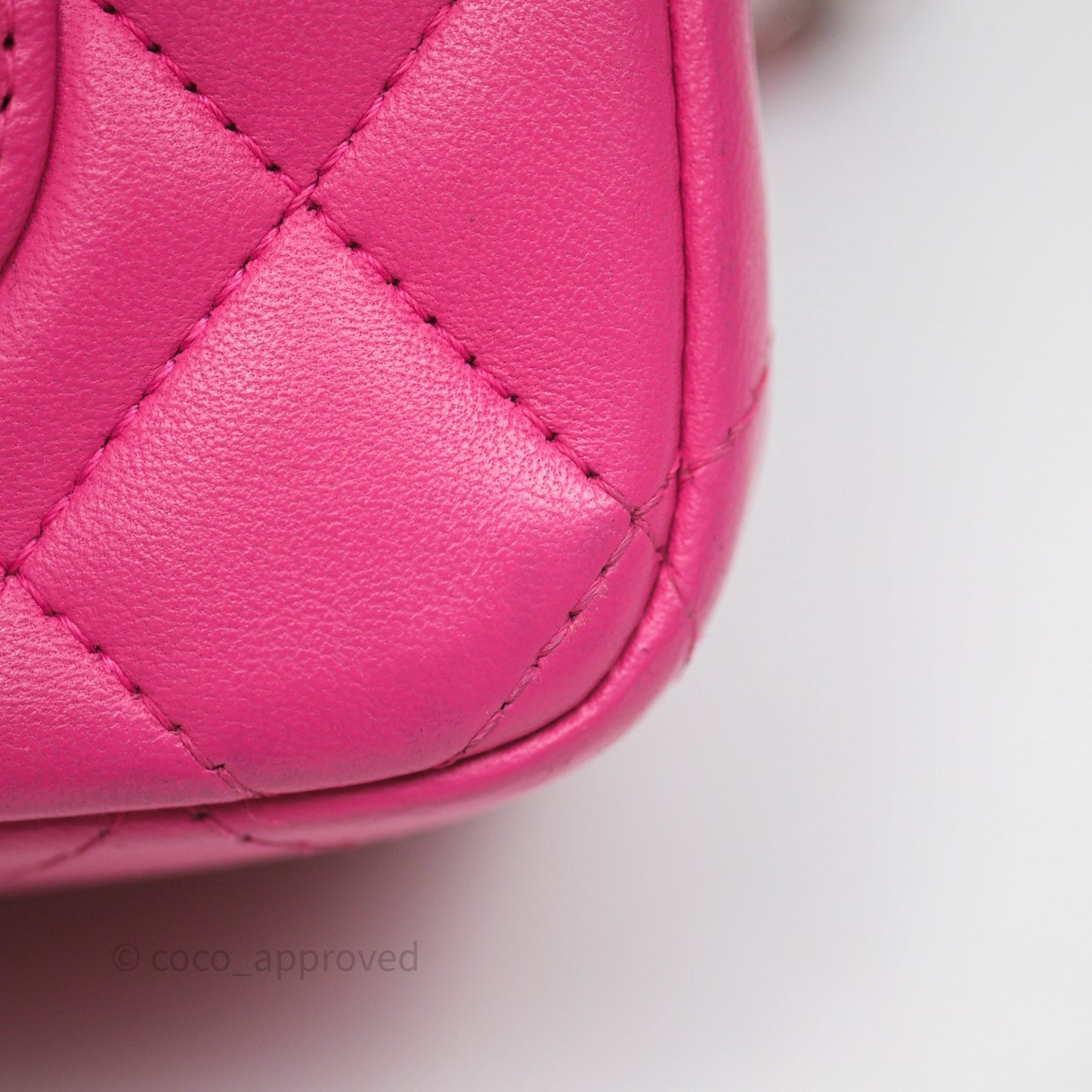 Chanel Mini Rectangular Quilted Dark Pink Lambskin Silver Hardware