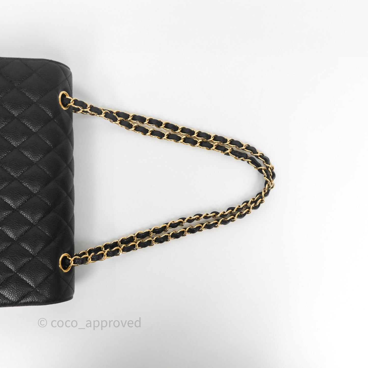 Chanel Classic M/L Medium Flap Quilted Black Caviar Gold Hardware