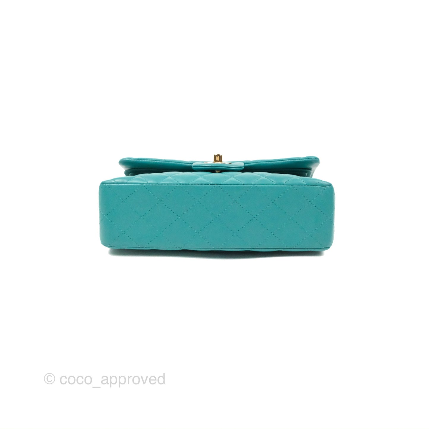 Chanel Small Classic Quilted Flap Turquoise Lambskin Gold Hardware