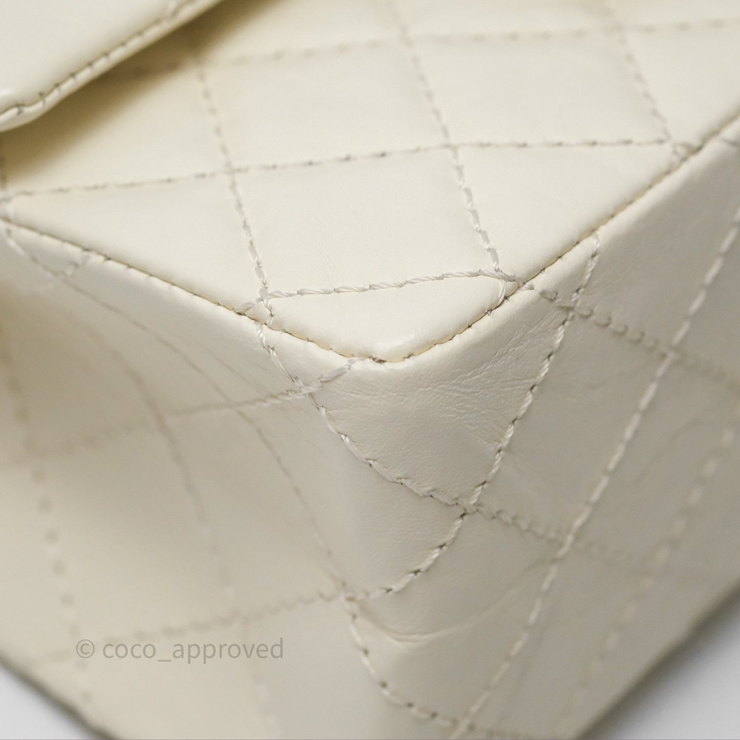 Chanel Mini Reissue 224 White Ivory Aged Calfskin Aged Gold Hardware