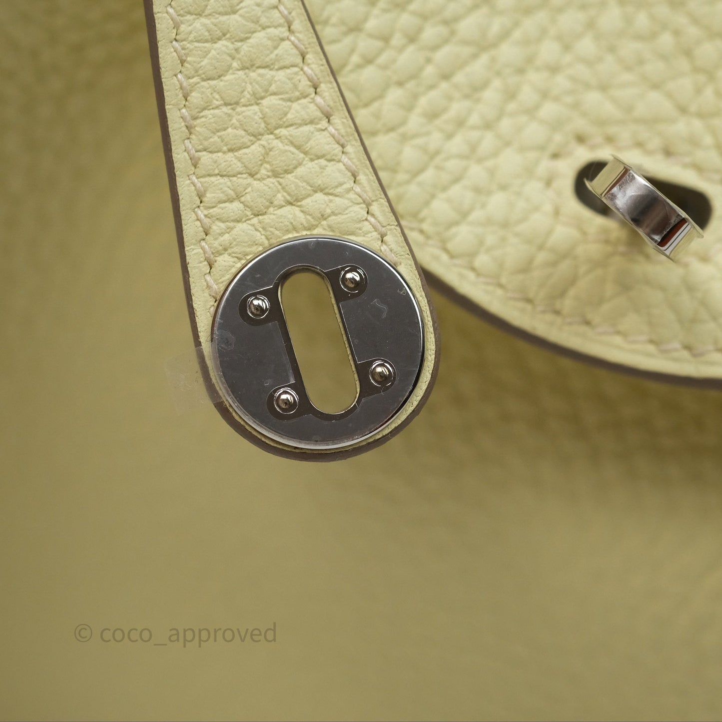 Hermès Mini Lindy II 20 Jaune Milton Clemence Palladium Hardware